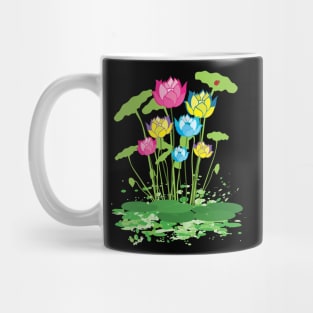 Colorful waterlily flowers Mug